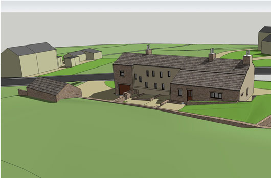 Proposed extension and internal alterations to Grade II listed property within greenbelt, Stainland, West Yorkshire